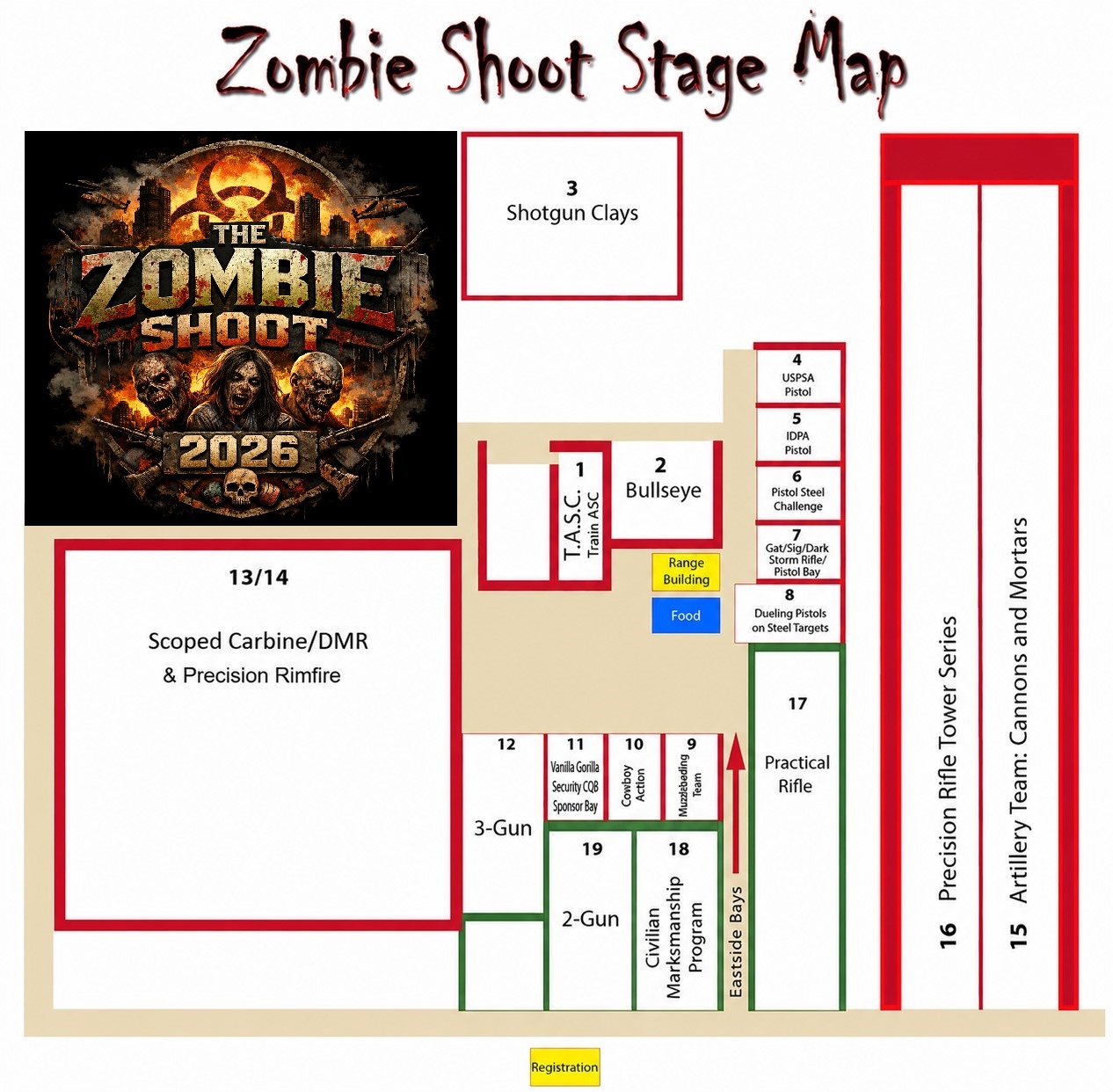 2026 Zombie Shoot Stage Map 